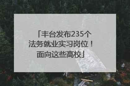 丰台发布235个法务就业实习岗位！面向这些高校