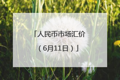人民币市场汇价（6月11日）