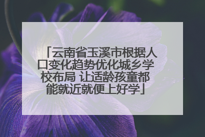 云南省玉溪市根据人口变化趋势优化城乡学校布局 让适龄孩童都能就近就便上好学