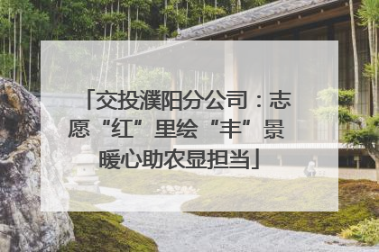 交投濮阳分公司：志愿“红”里绘“丰”景 暖心助农显担当