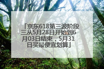京东618第三波阶段三从5月28日开始到6月03日结束，5月31日买最便宜划算