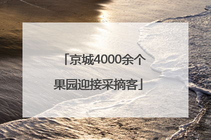 京城4000余个果园迎接采摘客