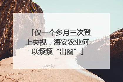 仅一个多月三次登上央视，海安农业何以频频“出圈”