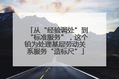 从“经验调处”到“标准服务”，这个镇为处理基层劳动关系服务“造标尺”