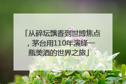 从碎坛飘香到世博焦点，茅台用110年演绎一瓶美酒的世界之旅