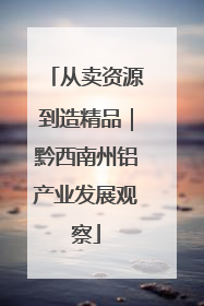 从卖资源到造精品｜黔西南州铝产业发展观察