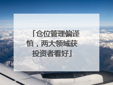 仓位管理偏谨慎，两大领域获投资者看好