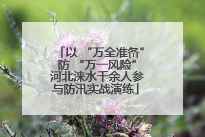 以 “万全准备” 防 “万一风险” 河北涞水千余人参与防汛实战演练
