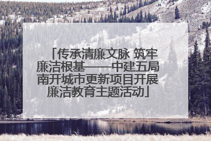 传承清廉文脉 筑牢廉洁根基——中建五局南开城市更新项目开展廉洁教育主题活动