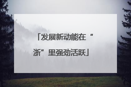 发展新动能在“浙”里强劲活跃