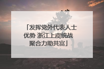 发挥党外代表人士优势 浙江上虞统战聚合力助共富