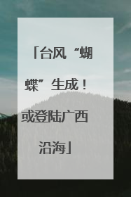 台风“蝴蝶”生成！或登陆广西沿海