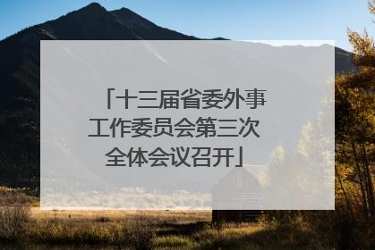 十三届省委外事工作委员会第三次全体会议召开