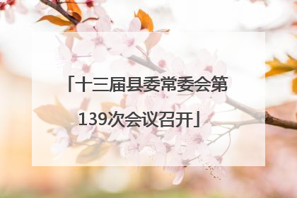 十三届县委常委会第139次会议召开