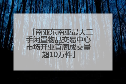 南亚东南亚最大二手闲置物品交易中心市场开业首周成交量超10万件