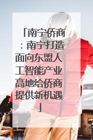 南宁侨商：南宁打造面向东盟人工智能产业高地给侨商提供新机遇