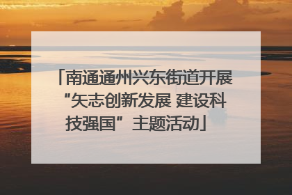 南通通州兴东街道开展“矢志创新发展 建设科技强国”主题活动