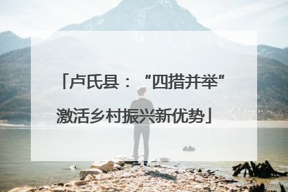 卢氏县：“四措并举”激活乡村振兴新优势
