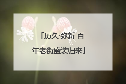 历久·弥新 百年老街盛装归来