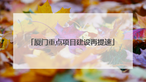 厦门重点项目建设再提速