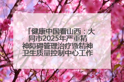 健康中国看山西：大同市2025年严重精神障碍管理治疗暨精神卫生质量控制中心工作培训班开班
