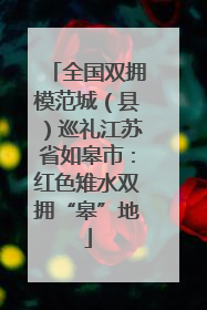 全国双拥模范城（县）巡礼江苏省如皋市：红色雉水双拥“皋”地