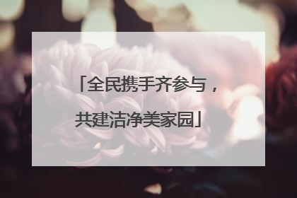 全民携手齐参与，共建洁净美家园