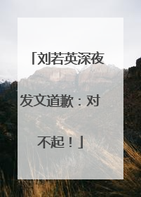 刘若英深夜发文道歉：对不起！