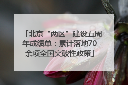 北京“两区”建设五周年成绩单：累计落地70余项全国突破性政策