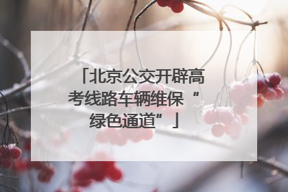 北京公交开辟高考线路车辆维保“绿色通道”
