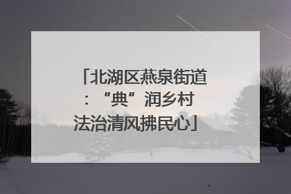 北湖区燕泉街道：“典”润乡村 法治清风拂民心