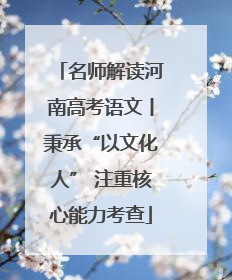 名师解读河南高考语文丨秉承“以文化人” 注重核心能力考查