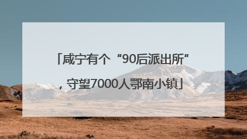 咸宁有个“90后派出所”，守望7000人鄂南小镇