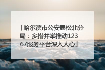 哈尔滨市公安局松北分局：多措并举推动12367服务平台深入人心