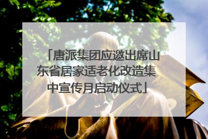 唐派集团应邀出席山东省居家适老化改造集中宣传月启动仪式