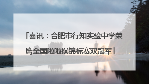 喜讯：合肥市行知实验中学荣膺全国啦啦操锦标赛双冠军