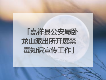 嘉祥县公安局卧龙山派出所开展禁毒知识宣传工作