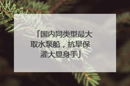 国内同类型最大取水泵船，抗旱保灌大显身手