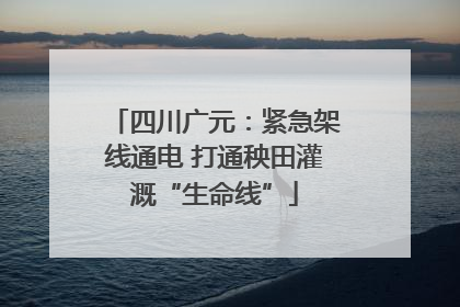 四川广元：紧急架线通电 打通秧田灌溉“生命线”