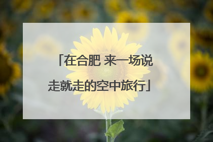 在合肥 来一场说走就走的空中旅行