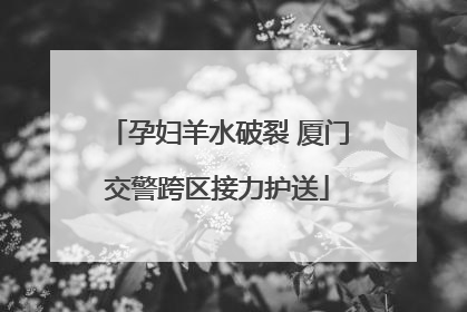 孕妇羊水破裂 厦门交警跨区接力护送
