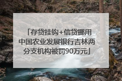 存贷挂钩+信贷挪用 中国农业发展银行吉林两分支机构被罚90万元