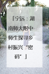 宁远：湖南师大附中师生探寻乡村振兴“密码”