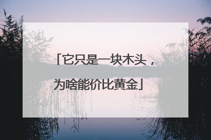 它只是一块木头，为啥能价比黄金