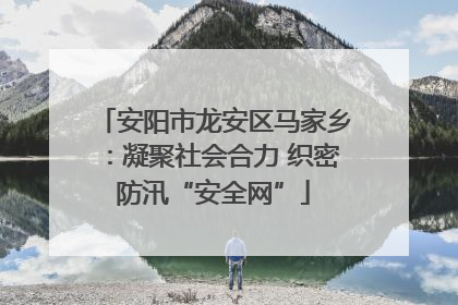 安阳市龙安区马家乡：凝聚社会合力 织密防汛“安全网”