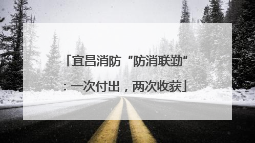 宜昌消防“防消联勤”：一次付出，两次收获