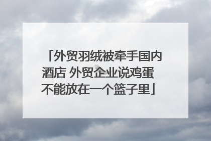 外贸羽绒被牵手国内酒店 外贸企业说鸡蛋不能放在一个篮子里
