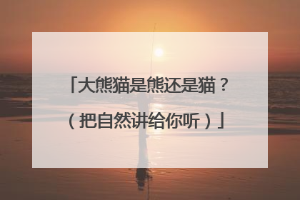大熊猫是熊还是猫？（把自然讲给你听）