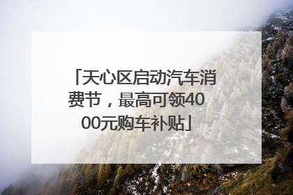 天心区启动汽车消费节，最高可领4000元购车补贴