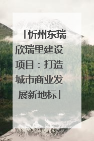 忻州东瑞欣瑞里建设项目：打造城市商业发展新地标